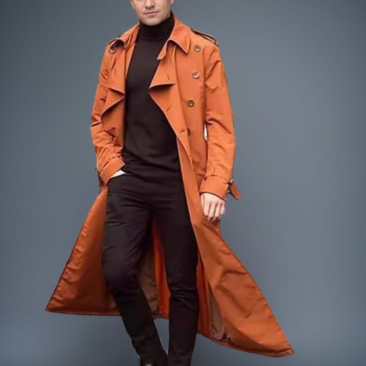 TIOZONEY - Abrigo a prueba de viento casual para hombres