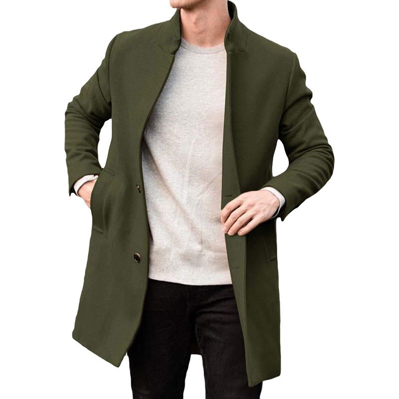 TIOZONEY - Gabardina de cuello para hombres