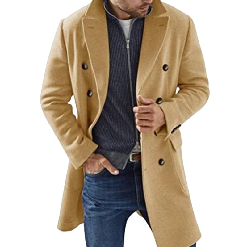 TIOZONEY - Gabardina de cuello para hombres