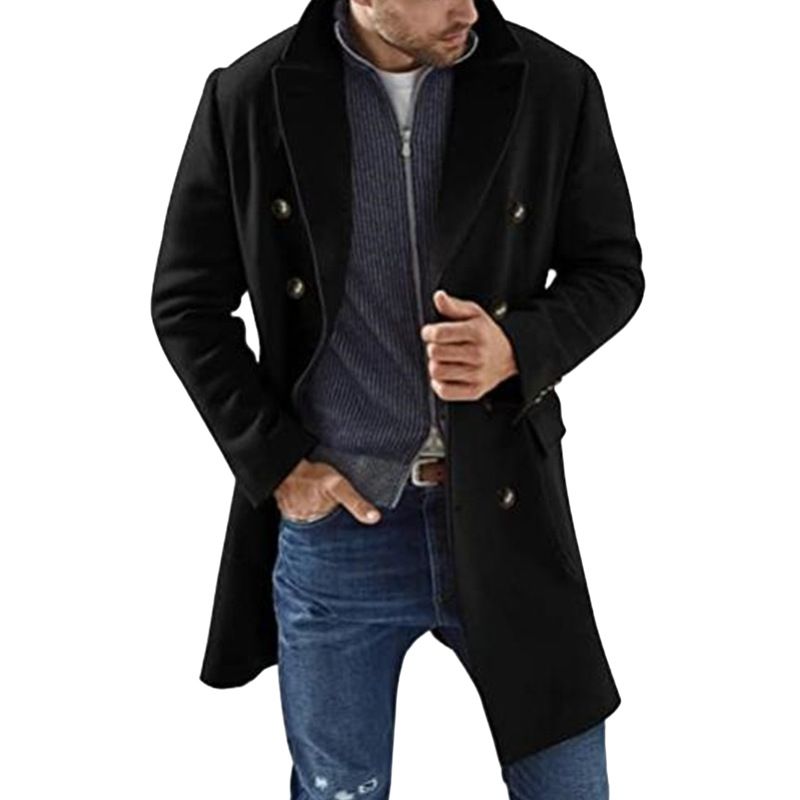 TIOZONEY - Gabardina de cuello para hombres