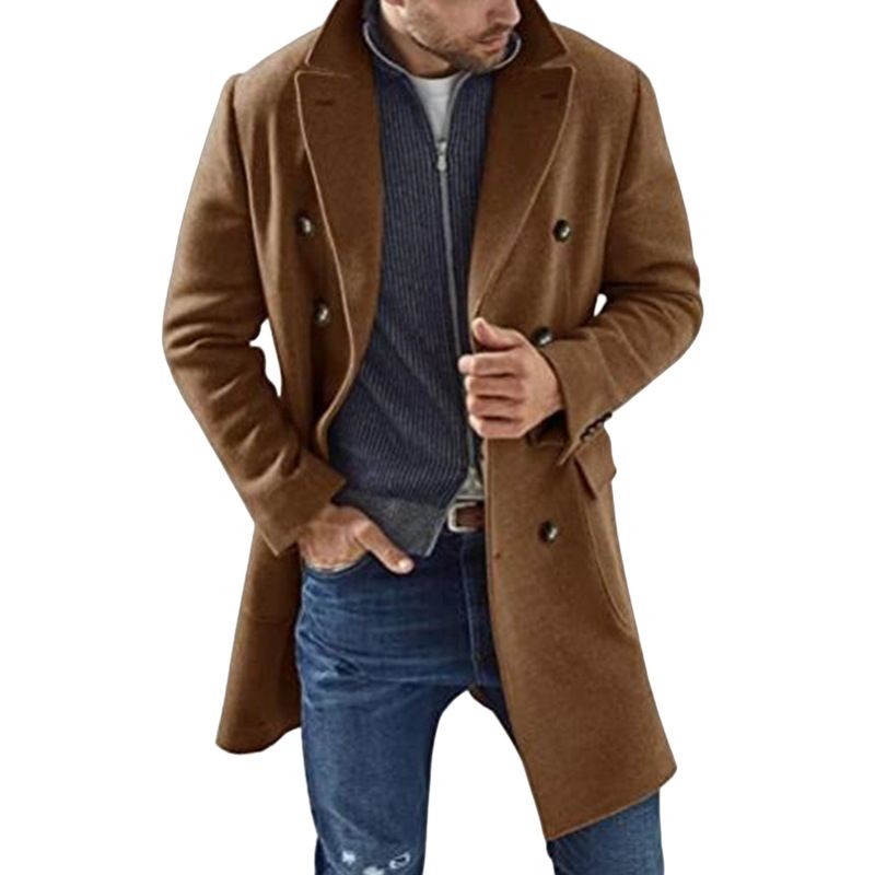 TIOZONEY - Gabardina de cuello para hombres