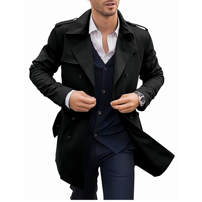 TIOZONEY - Abrigo a prueba de viento casual para hombres