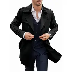 TIOZONEY - Abrigo a prueba de viento casual para hombres