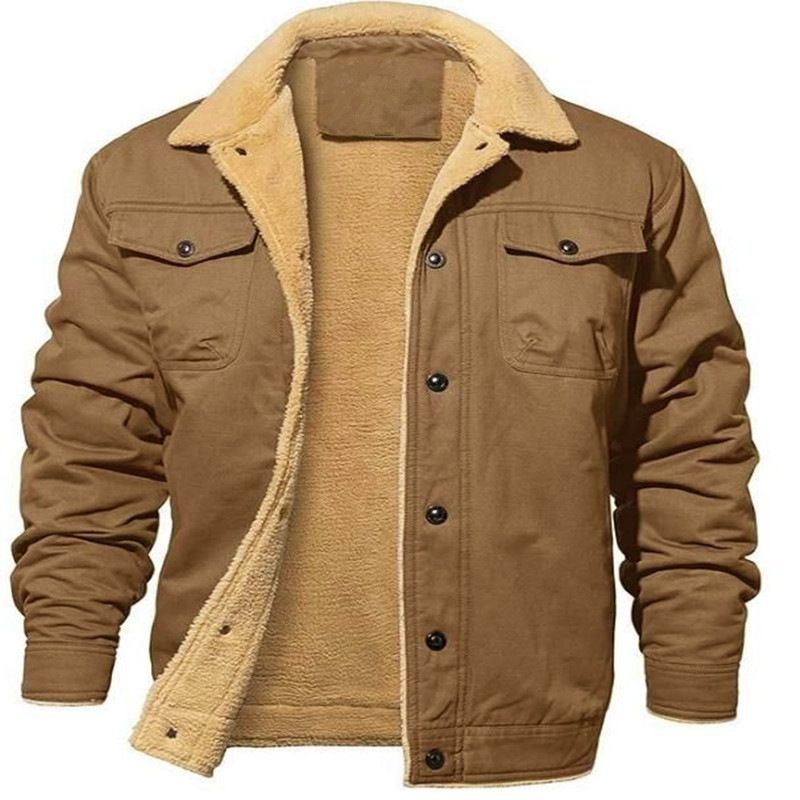 TIOZONEY - Chaqueta de solapa de invierno para hombres
