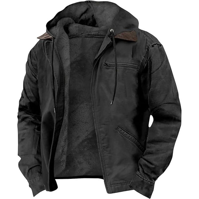 TIOZONEY - Chaqueta de solapa de invierno para hombres