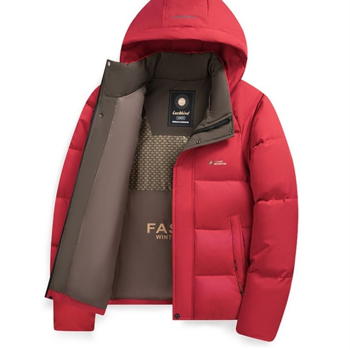TIOZONEY - Parka para Hombre  - Rojo