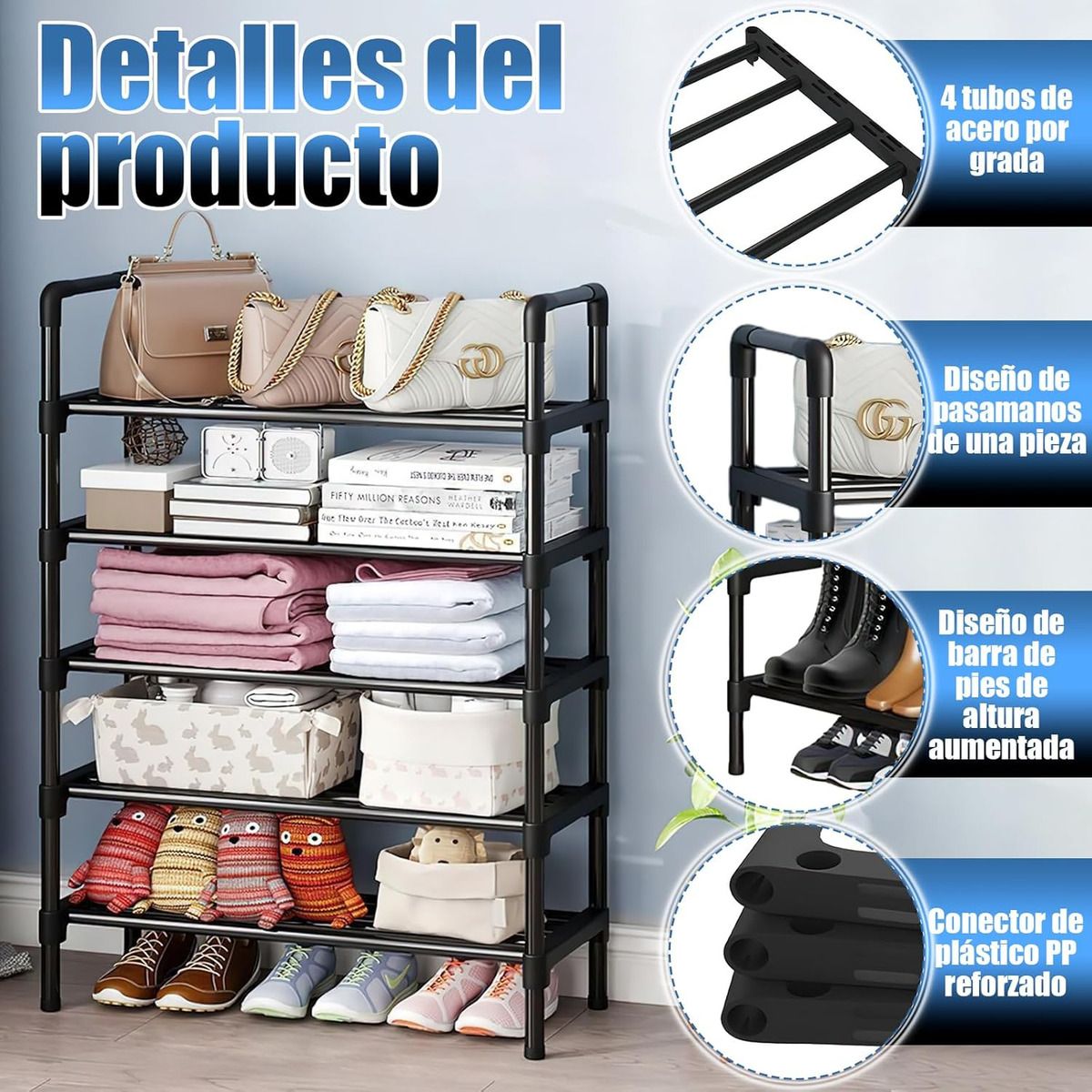 GENERICO - Mueble Zapatero Organizador  Para Entrada Pasill 5 Niveles
