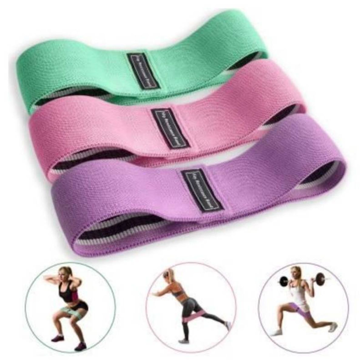 MOVI - SET 3 BANDAS DE RESISTENCIA PARA GLUTEOS Y PIERNAS