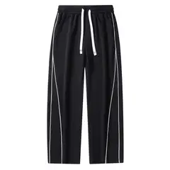 KNOWMLAB - Pantalón Cargo Casual Algodón Hombre Negro