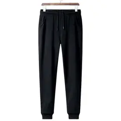 KNOWMLAB - Pantalón Cargo Casual Algodón Hombre Negro