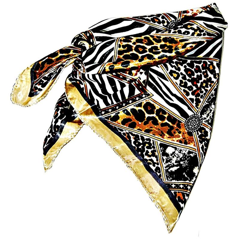 VIVAFELICIA - Pañuelo Bandana Patchwork Congo Beige Café
