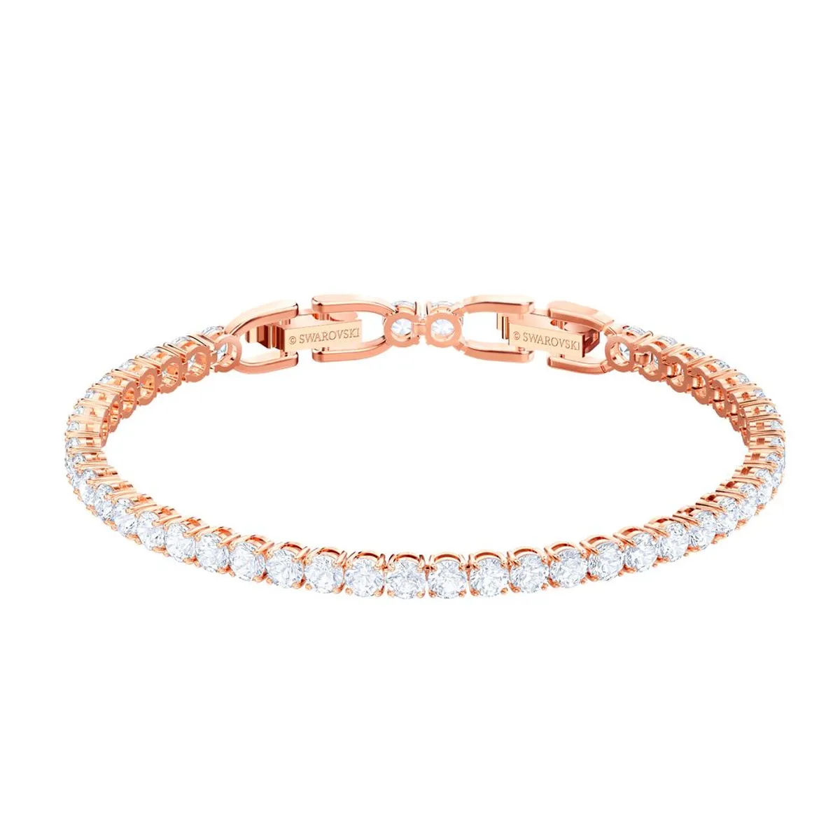 SWAROVSKI - Pulsera Swarovski Tennis Blanco Baño De Oro Rosa Para Mujer 5464948_.