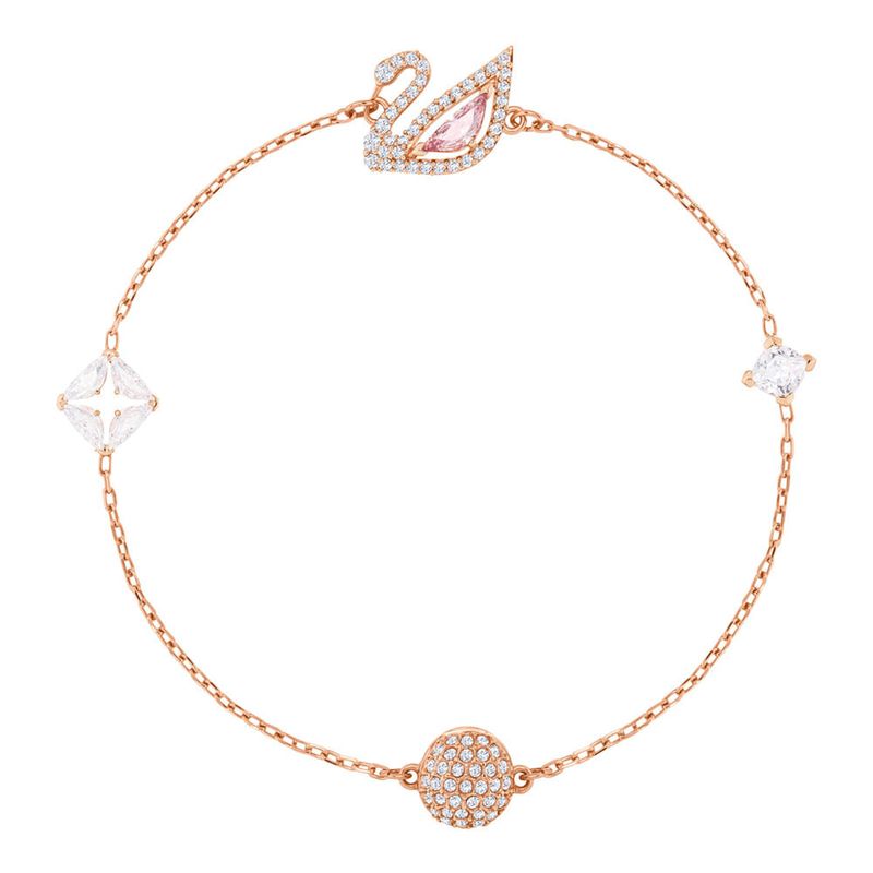 SWAROVSKI - Pulsera Swarovski Dazzling Swan Multicolor Baño En Tono Rosa 5472271