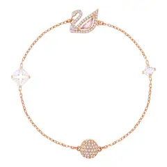 SWAROVSKI - Pulsera Dazzling Swan Multicolor Baño En Tono Rosa 5472271