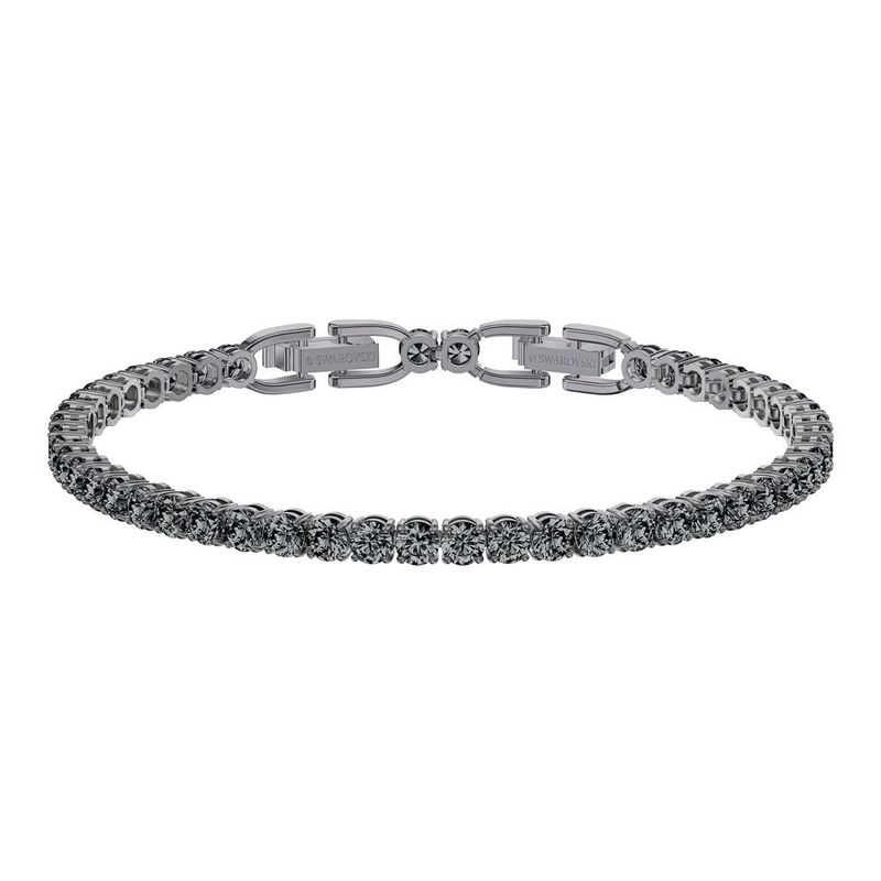 SWAROVSKI - Pulsera Swarovski Tennis Deluxe Talla Redonda Gris Rutenio 5504678_.