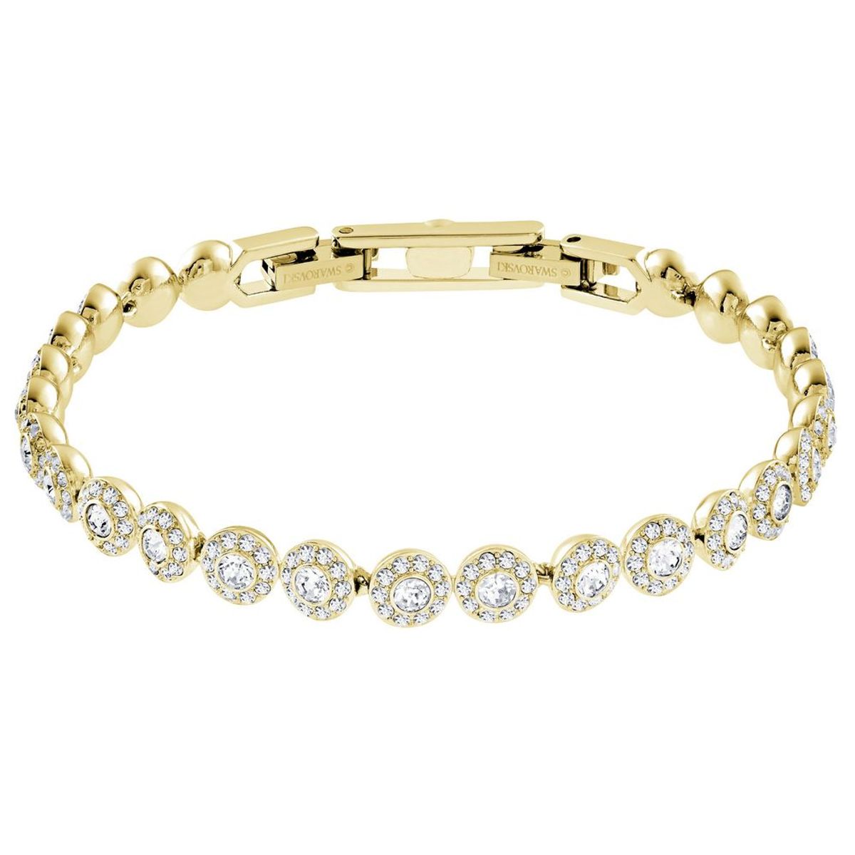 SWAROVSKI - Pulsera Swarovski Angelic Blanco Baño En Tono Oro Para Mujer 5505469