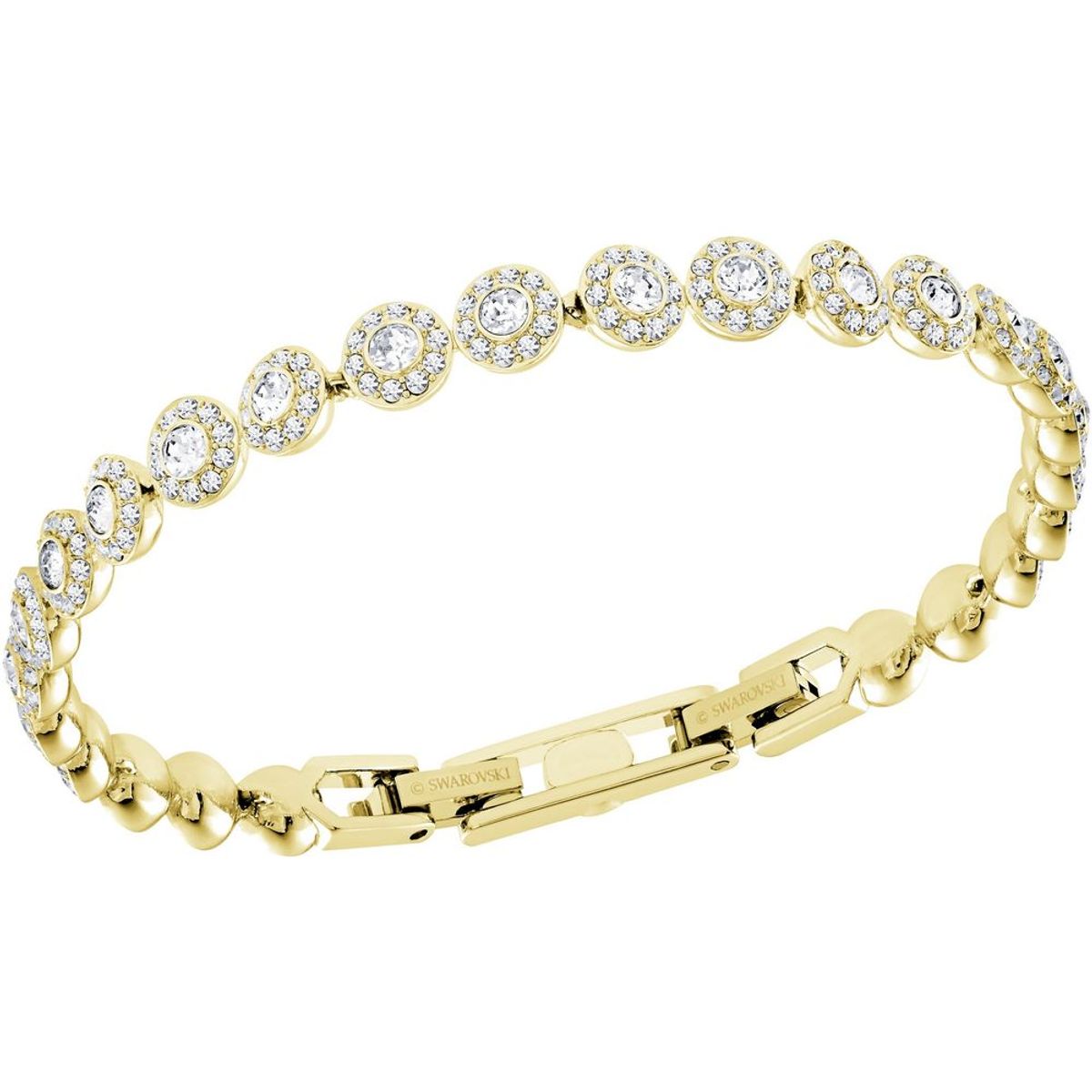 SWAROVSKI - Pulsera Swarovski Angelic Blanco Baño En Tono Oro Para Mujer 5505469