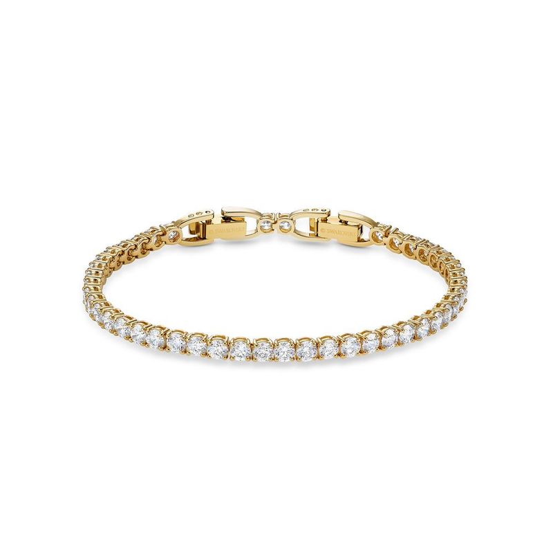 SWAROVSKI - Pulsera Swarovski Tennis Deluxe Blanco - Baño Tono Oro 5511544