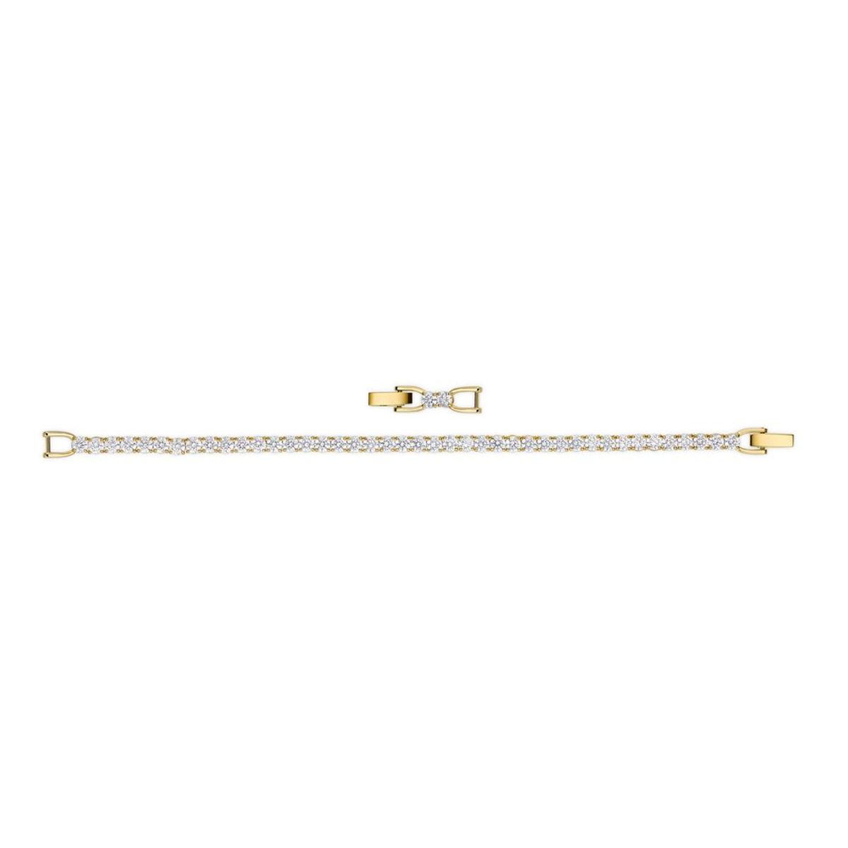 SWAROVSKI - Pulsera Swarovski Tennis Deluxe Blanco - Baño Tono Oro 5511544