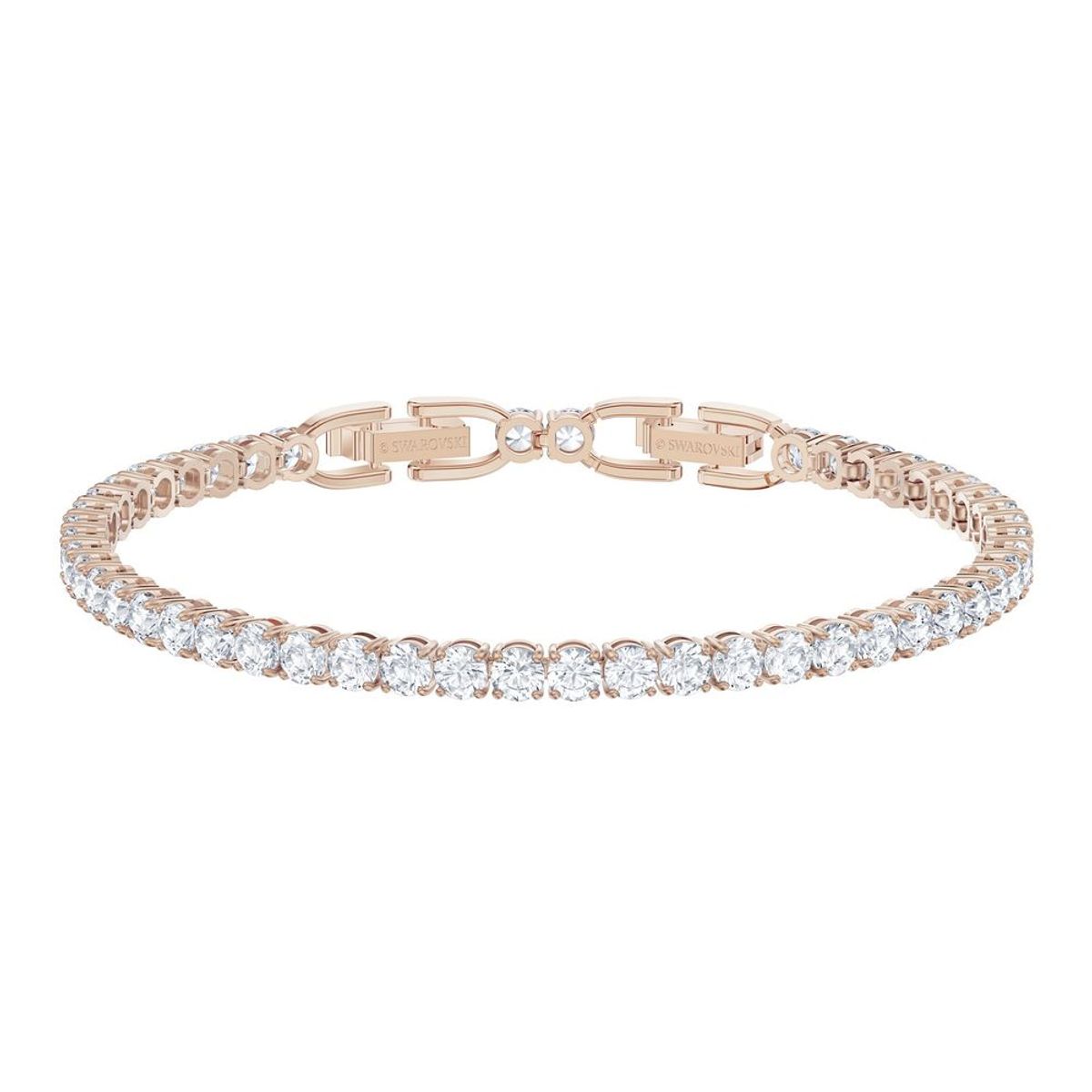 SWAROVSKI - Pulsera Swarovski Tennis Deluxe Blanco - Baño En Tono Oro Rosa 5513400