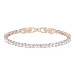 SWAROVSKI - Pulsera Tennis Deluxe Blanco - Baño En Tono Oro Rosa 5513400
