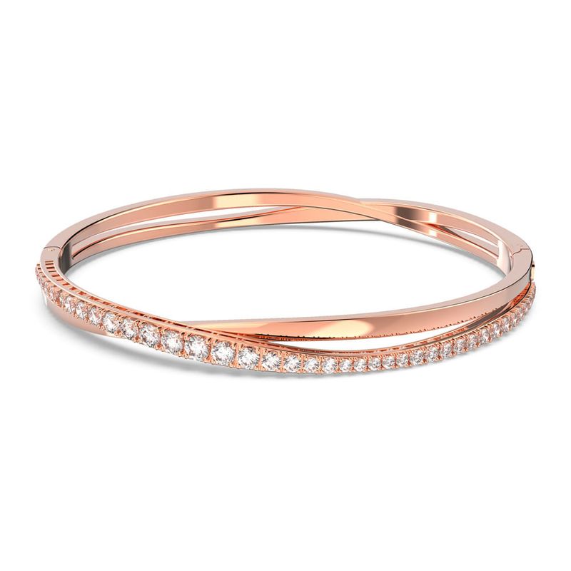 SWAROVSKI - Pulsera Swarovski Twist Blanco Baño Tono Oro Rosa Para Mujer 5620552