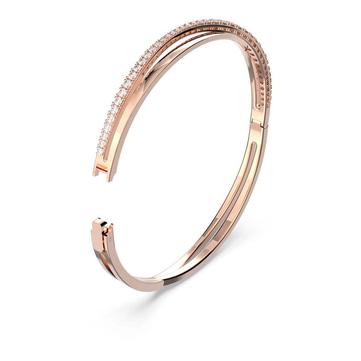 SWAROVSKI - Pulsera Swarovski Twist Blanco Baño Tono Oro Rosa Para Mujer 5620552