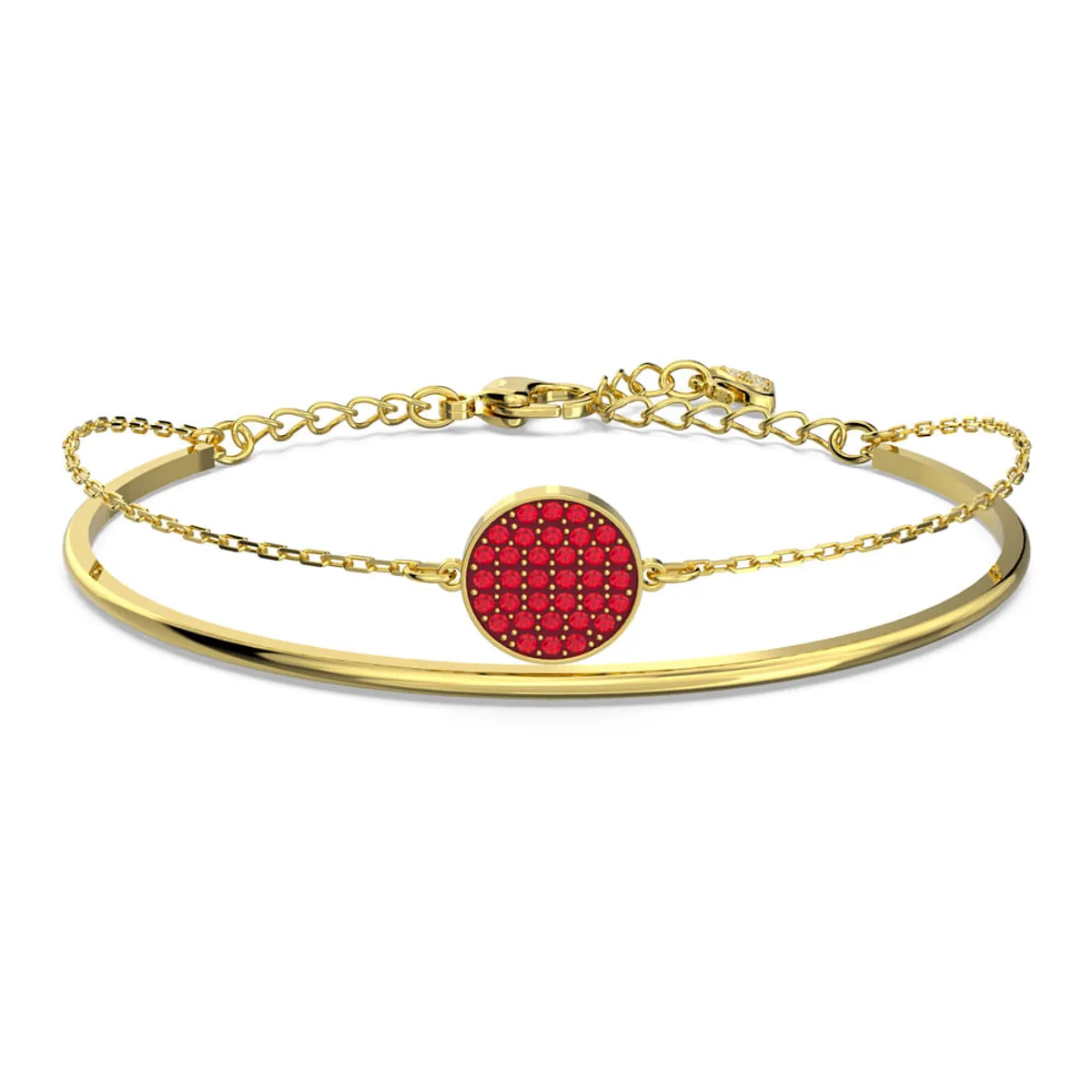 SWAROVSKI - Pulsera Swarovski Ginger Rojo Baño Tono Oro Joya Original 5642948