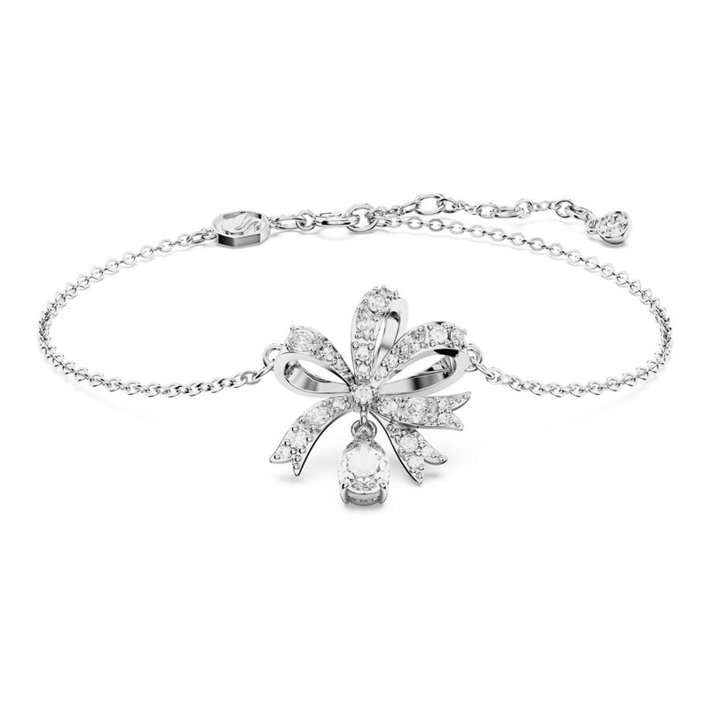 SWAROVSKI - Pulsera Swarovski Volta Lazo Blanca Baño De Rodio 5647581