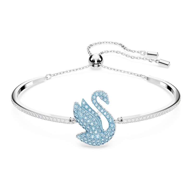 SWAROVSKI - Pulsera Swarovski Iconic Swan Cisne Azul Baño De Rodio 5660595_.