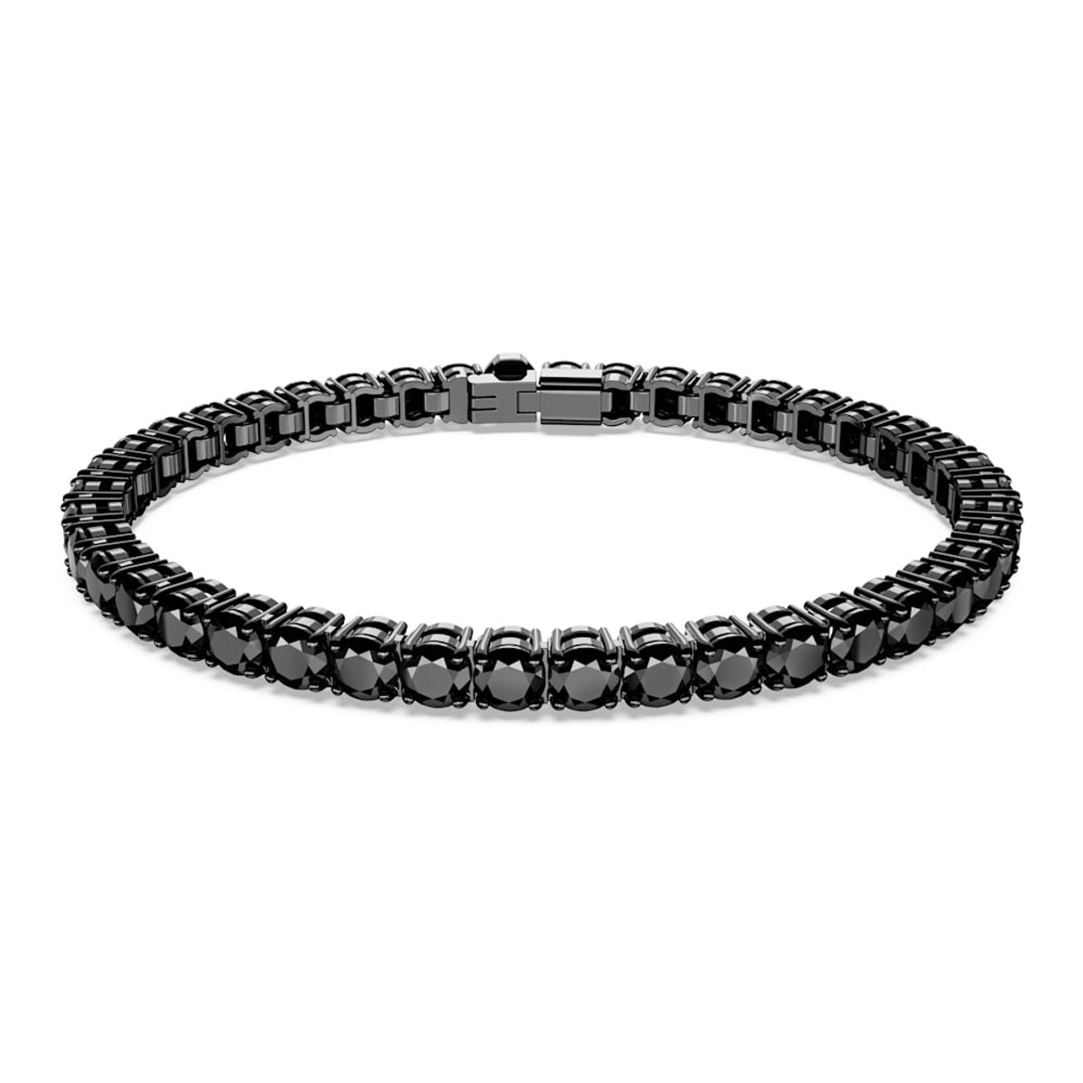 SWAROVSKI - Pulsera Swarovski Matrix Tennis Talla Redonda Negra Rutenio 5664150_.