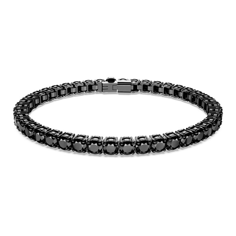 SWAROVSKI - Pulsera Swarovski Matrix Tennis Talla Redonda Negra Rutenio 5664150_.