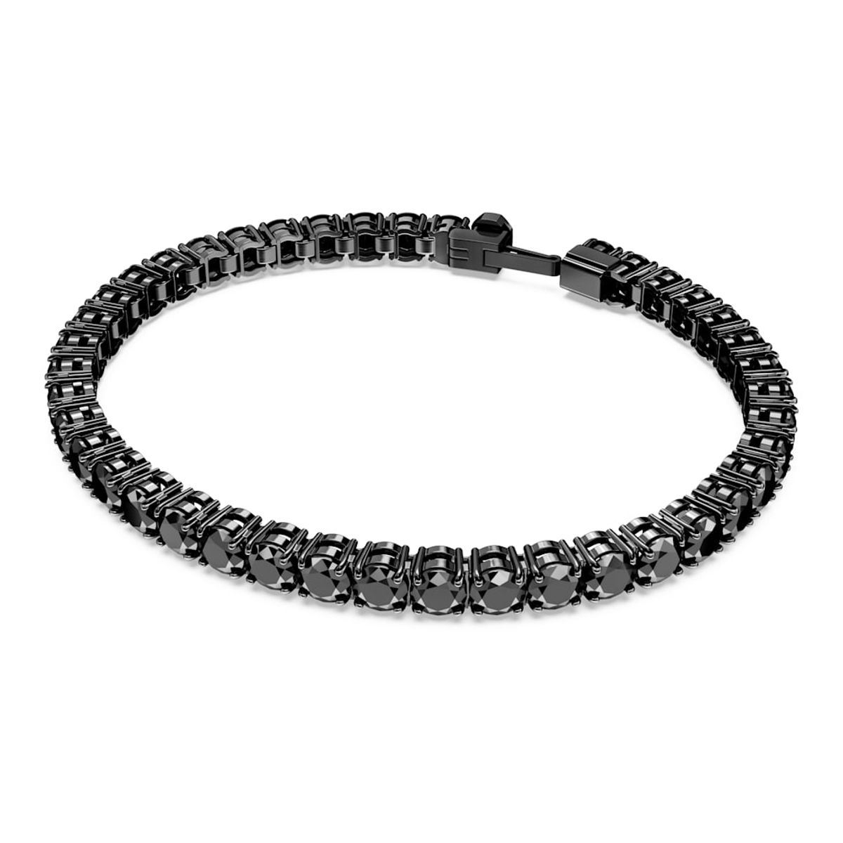 SWAROVSKI - Pulsera Swarovski Matrix Tennis Talla Redonda Negra Rutenio 5664150_.