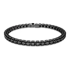 SWAROVSKI - Pulsera Matrix Tennis Talla Redonda Negra Rutenio 5664196