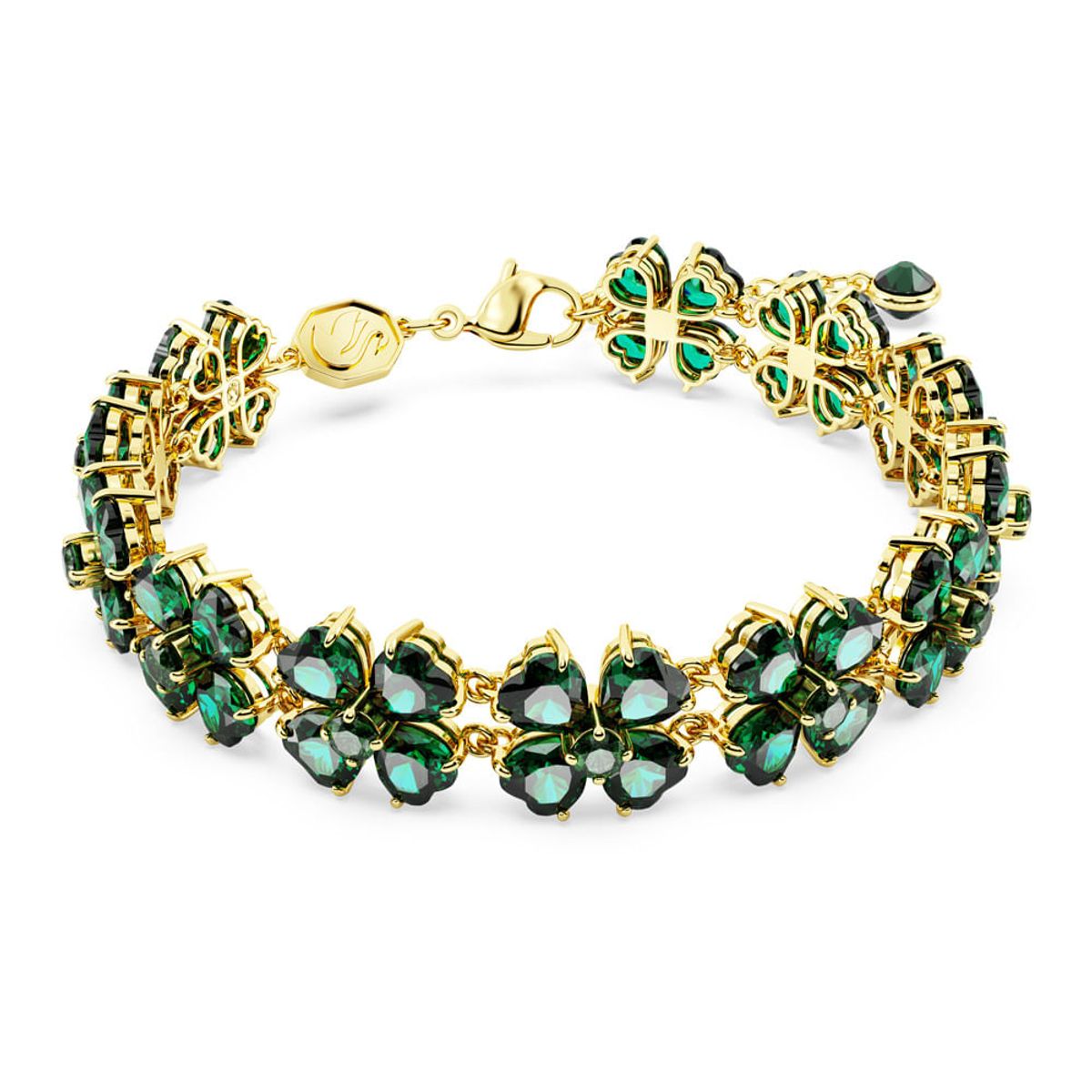 SWAROVSKI - Pulsera Swarovski Idyllia Tallas Mixtas Verde Baño Tono Oro 5666137