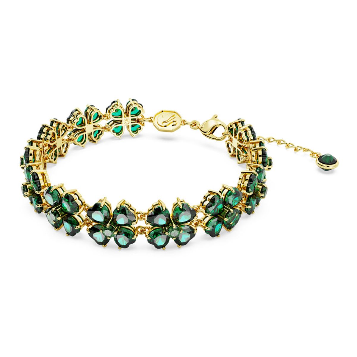 SWAROVSKI - Pulsera Swarovski Idyllia Tallas Mixtas Verde Baño Tono Oro 5666137