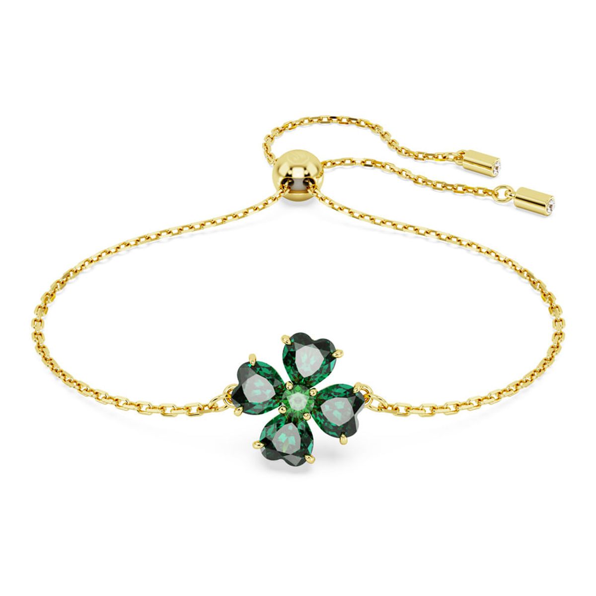 SWAROVSKI - Pulsera Swarovski Idyllia Tallas Mixtas Trébol Verde Oro 5666585_.