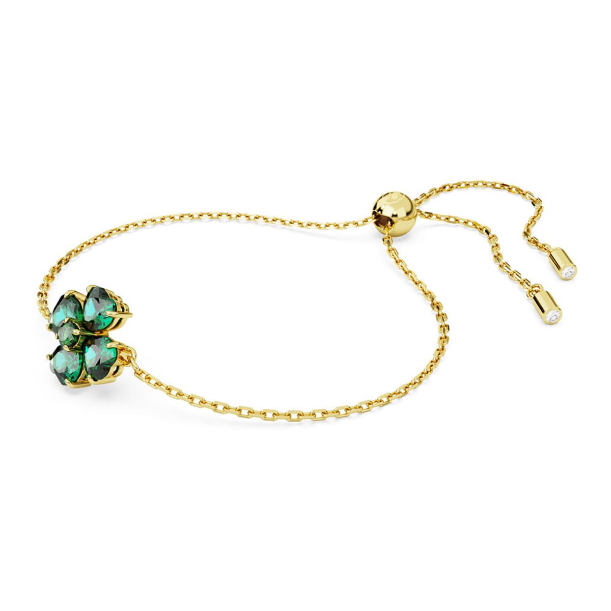 SWAROVSKI - Pulsera Swarovski Idyllia Tallas Mixtas Trébol Verde Oro 5666585_.