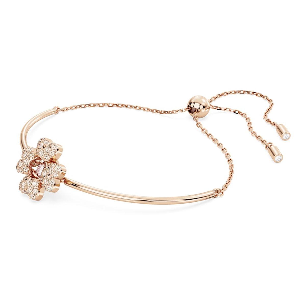 SWAROVSKI - Pulsera Swarovski Idyllia Trébol Blanca Baño Tono Oro Rosa 5674487