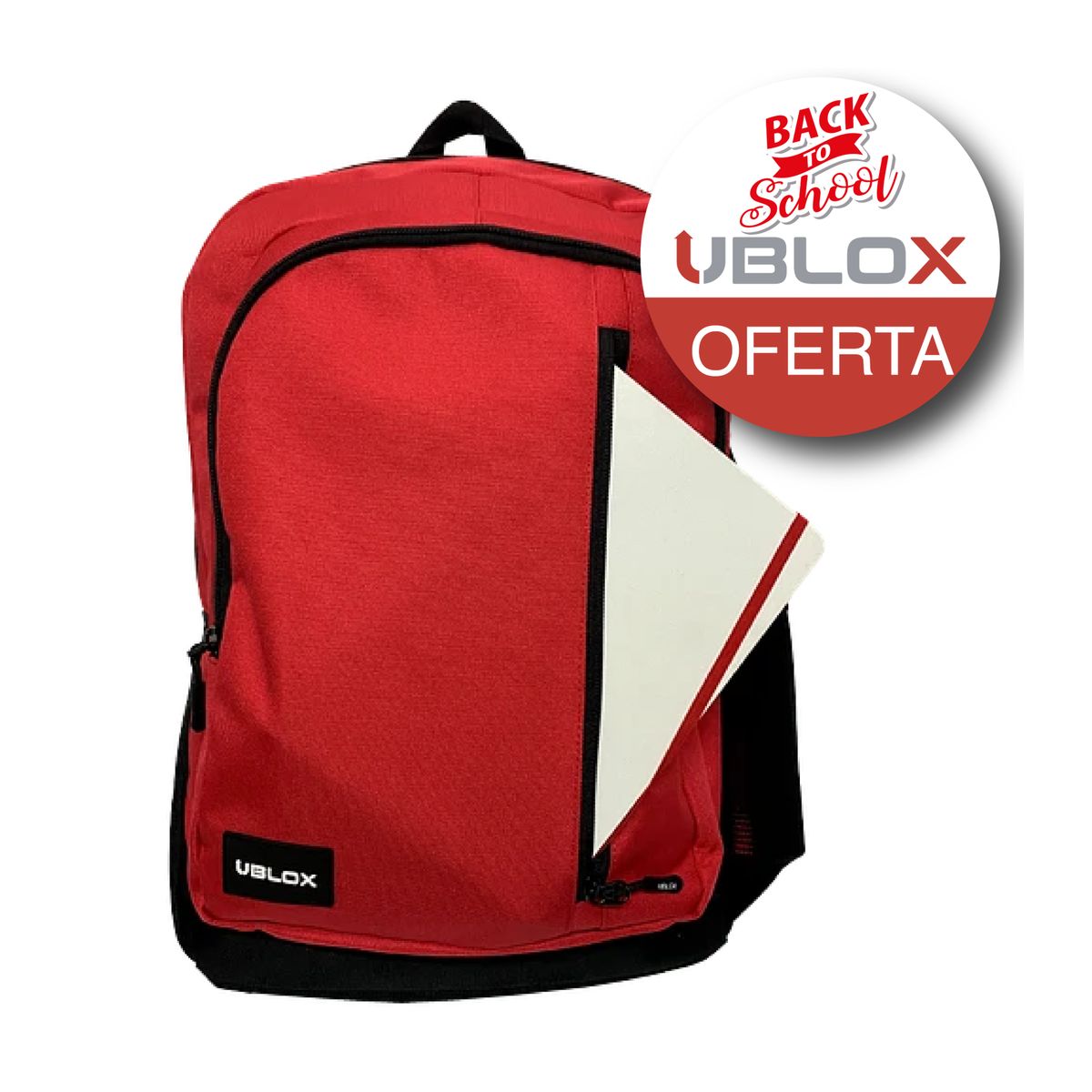 GENERICO - Mochila UBLOX Ventura 15.6" Roja - 22 Lt