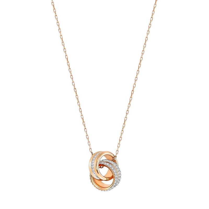 SWAROVSKI - Colgante Swarovski Further Pequeño Blanco Baño De Oro Rosa 5240525
