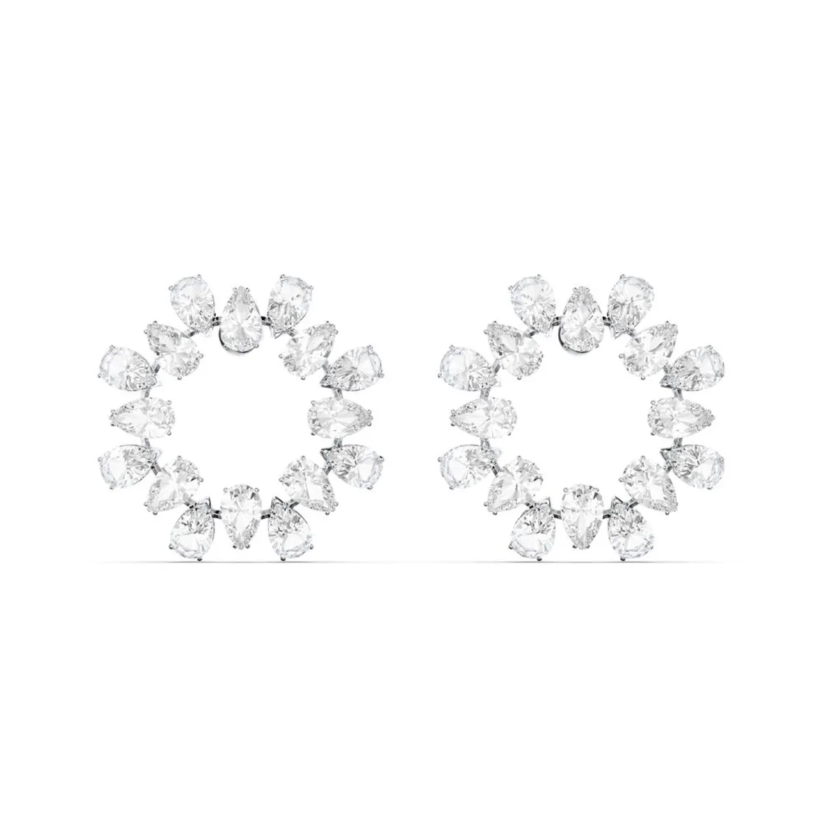 SWAROVSKI - Pendientes Swarovski Millenia Círculo Blanco Baño De Rodio 5601509