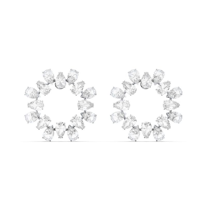 SWAROVSKI - Pendientes Swarovski Millenia Círculo Blanco Baño De Rodio 5601509