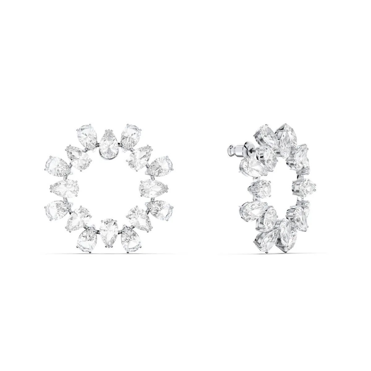 SWAROVSKI - Pendientes Swarovski Millenia Círculo Blanco Baño De Rodio 5601509