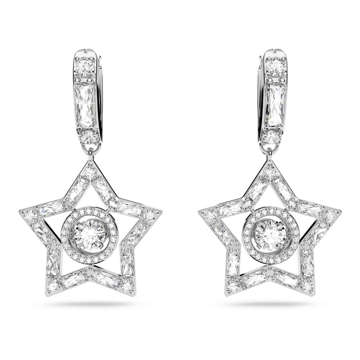 SWAROVSKI - Pendientes Swarovski De Aro Stella Blanco Baño De Rodio 5617767