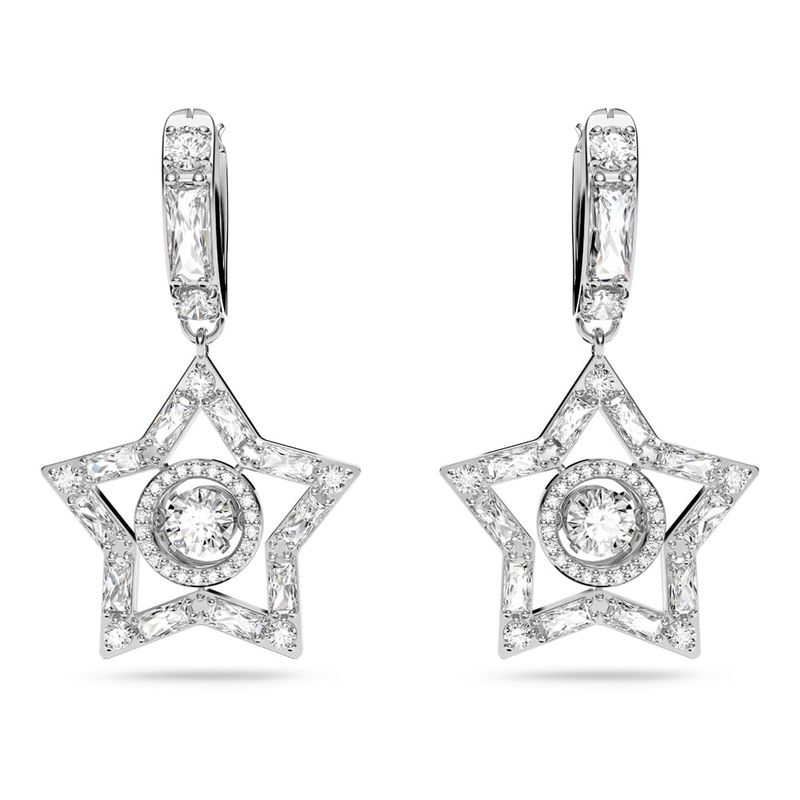 SWAROVSKI - Pendientes Swarovski De Aro Stella Blanco Baño De Rodio 5617767