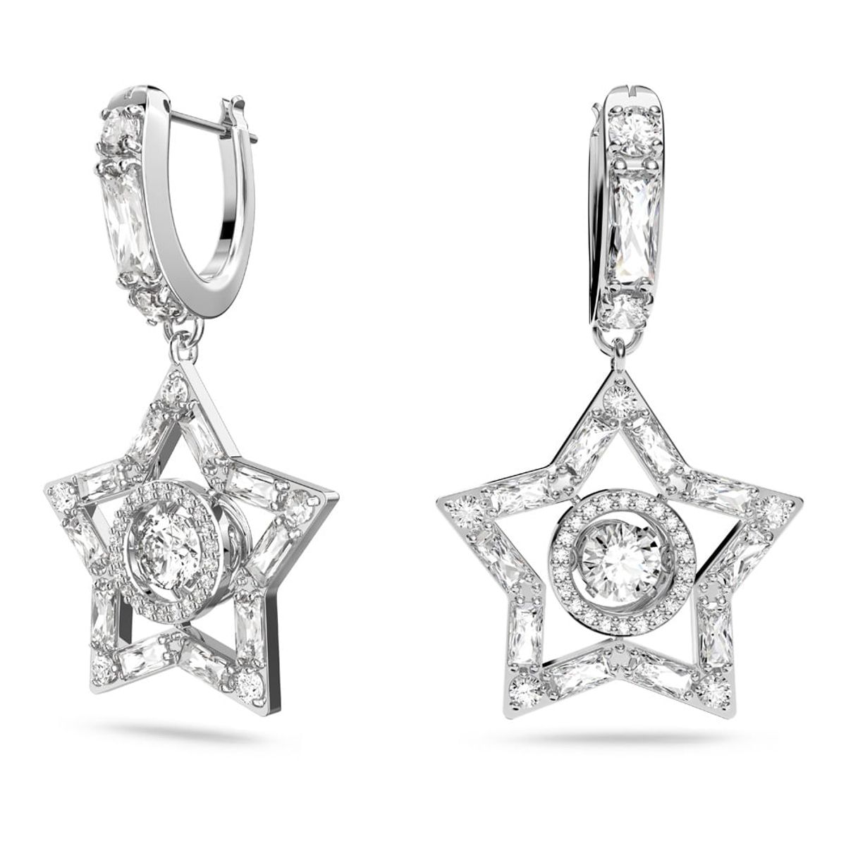 SWAROVSKI - Pendientes Swarovski De Aro Stella Blanco Baño De Rodio 5617767