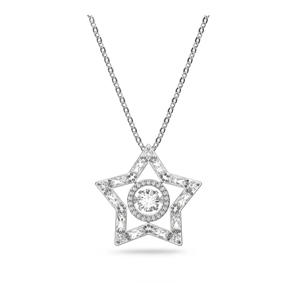 SWAROVSKI - Colgante Swarovski Stella Blanco Baño De Rodio Joya Original 5617919
