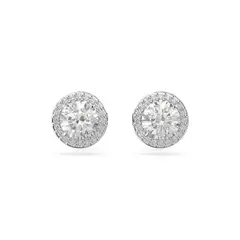 SWAROVSKI - Pendientes De Botón Constella Talla Redonda Rodio 5636269