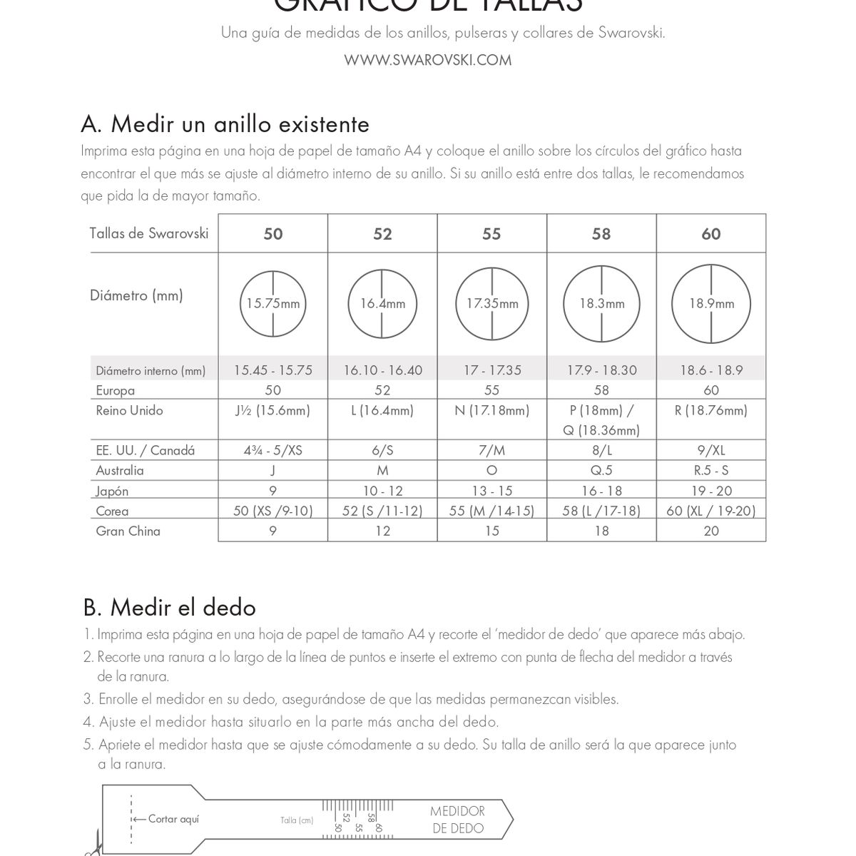 SWAROVSKI - Colgante Swarovski Hollow Pequeño Blanco Baño De Rodio 5636497